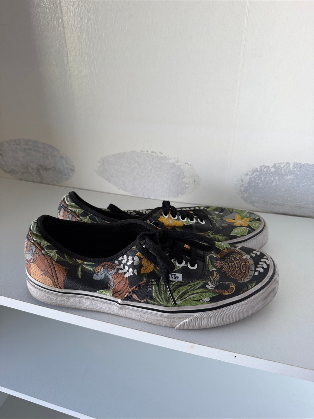 Disney Jungle book Vans Black Floral Canvas Low-Top Sneakers